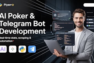 build custom poker bot, telegram bot and web data scraper