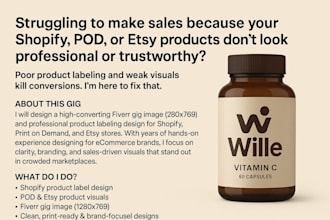 design shopify pod etsy print on demand store shopify product labelling design