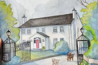 paint a portrait of your house using watercolors and pastels