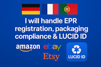 handle epr registration, packaging compliance, lucid id for amazon ebay etsy