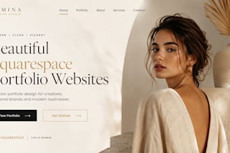 a beautiful, modern squarespace portfolio website