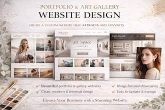 design beautiful portfolio, art gallery squarespace website