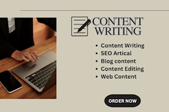 write SEO optimized blog posts, articles, website content