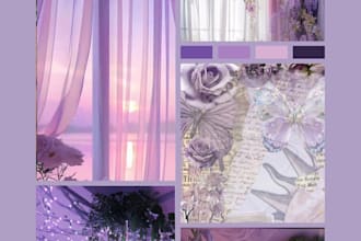create an interior design moodboard and color palette
