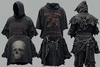 create dark fantasy clothing design