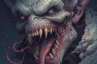 draw dark art animal illustration