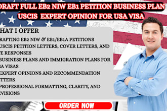 draft full eb2 niw eb1 petition business plan uscis  expert opinion for usa visa
