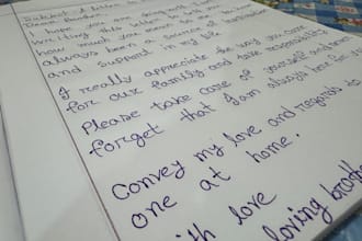 handwritten letter and notes for you