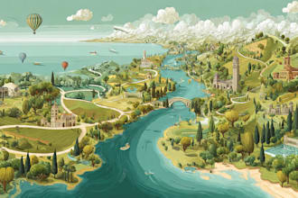 illustrate a creative vector map