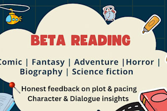 beta read your book and give honest reader feedback