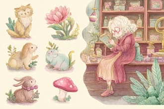 illustrate children story book illustration, children story
