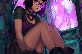 cyberpunk female character design