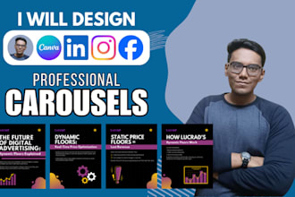design linkedin, instagram, facebook, canva carousels posts
