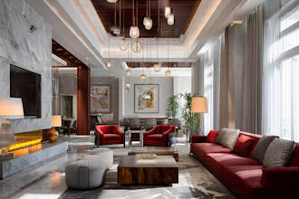 design kitchen interior in 2d and render