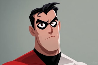 illustrate a superb superhero character for comics illustration