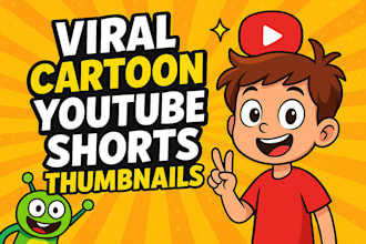 create viral cartoon youtube shorts thumbnails for kids