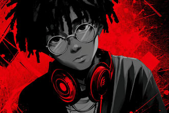 do cover art, lo fi style cartoon o anime for you music