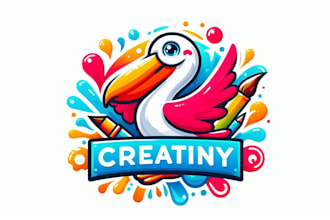 design super beautiful pelican mascot logo just for you