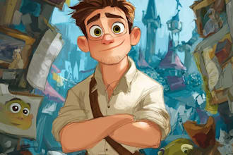 do cute disney cartoon portrait