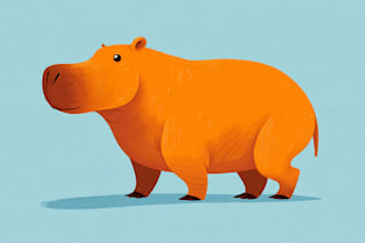 create cartoon vector animal in a simple style