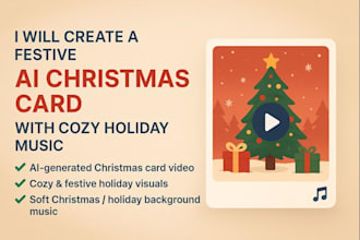 do a festive ai christmas card with cozy holiday music video