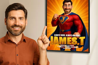 personalized pixar style movie poster from photo