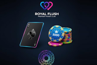 design professional poker cards, game, chips, poker chip , favicon , poker logo