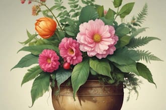 create botanical illustration art for you