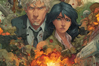 draw a cover art or comic cover art