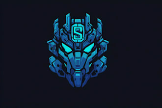 make fabulously futuristic cyberpunk style or mecha logo for you