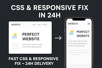fix css and mobile responsive issue in 24 hours