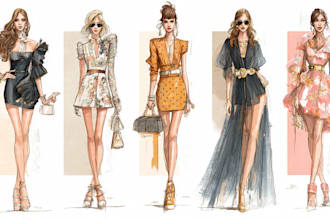 draw fashion illustration and sketches