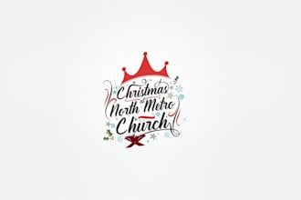 design bohemian vintage christmas artwork logo