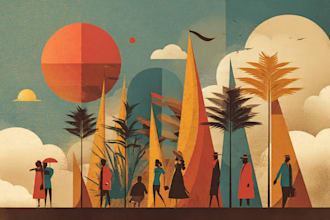 create full vector retro illustration