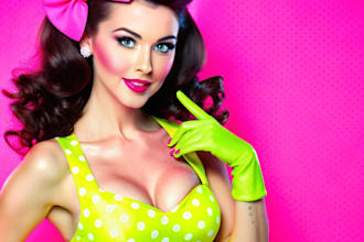 draw a pin up girl and pin up girl character art
