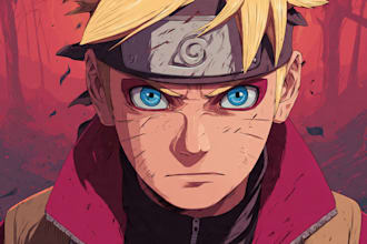draw you in naruto or boruto style