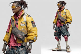 create cyberpunk and retro aesthetic characters