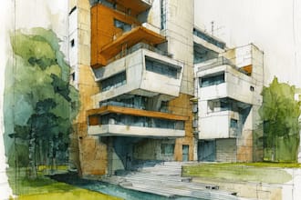 draw original watercolor landscape or architecture art