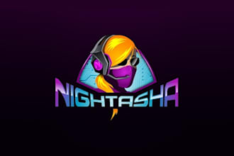 make luxurious logo for video game streamer nightasha