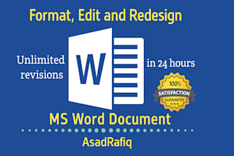 design, edit and format your word document urgently