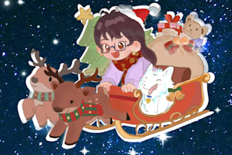 create a cute christmas ych