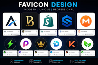 design modern favicon, website icon and app icon