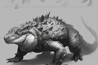 create unique creature monster design and character design
