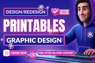design, redesign your printable design, business card, flyer, brochure designs