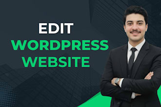 edit wordpress website sections with text, image, and colour