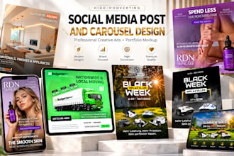 design static post and carousal for social media