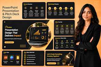 design a pitch deck, investor presentation, and startup deck