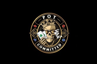 design e sports game and pot committed logo