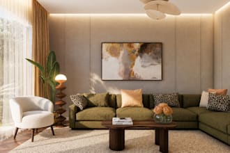 desing a modern eclectic japandi living room
