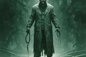 make an dark,horror, creepy illustration comic art style